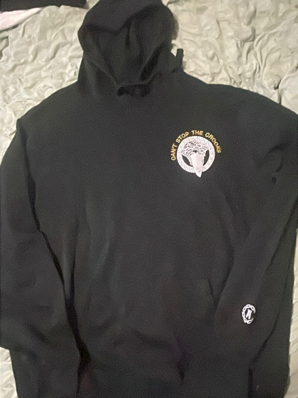 Crooks & Castles Black Hoodie with Yellow & White Logo